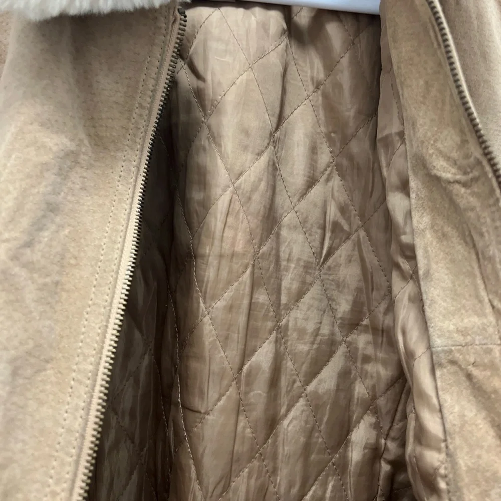 New York Classics Genuine Leather Shearling Jacket Coat Brown M - Picture 5 of 12
